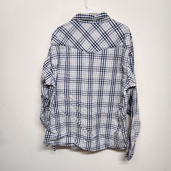 Wrangler 20X Long Sleeve Snap Pocket Western Shirt Men's XXL Plaid 1418 - Picture 8 of 8